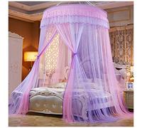 Zanzariera per Letto a Baldacchino Tenda Grande per Letti da Matrimoniale Baldacchino Princess a Cupola Rotonda Rosa viola(Altezza:2.7M)