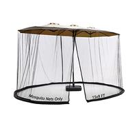 SOOSPE-MZ Zanzariera per ombrellone da 15 m a doppia faccia, con cerniera a doppia porta nera (per ombrello da 15 piedi)