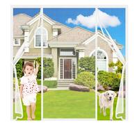 Zanzariera Per Porta Doppia Bianco 260x230cm Chiusura Automatica Tendina Anti Zanzare Porta Doppia Tenda con Calamita per ampie aperture verso il giardino e uscite sul retro della casa