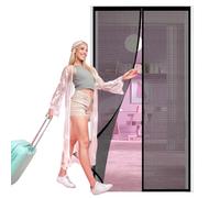 Zanzariera per Porta Finestra Magnetica 114 x 230 cm Chiusura Automatica, Facile da Installare Zanzariera Porta Finestra Tenda Nero per Porte Finestre Tenda, Nero