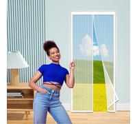 Zanzariera per Porta Finestra Magnetica 93 x 240 cm Traspirante Tende Zanzariere con Calamita per Finestre for Corridoi/Porte/Patio, Bianco