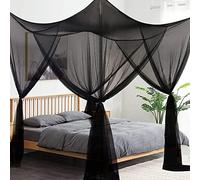 Zanzariera per Tenda da Letto, 4 Tende Angolari per Letto a Baldacchino, Grande Zanzariera per Camera da Letto, Decorazione Principessa per Ragazze e Adulti, Adatta per Full/Queen/King Size