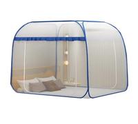 CUTTE Zanzariera Pop-up Tenda Estiva per Letto Pieghevole Zanzariera Portatile Installazione Senza Installazione Tende da Sogno Tenda per Dormire per Letti Singoli o King Size,Blue,200x220cm