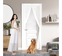 Zanzariera Porta 210 x 160 cm 2×Più Resistente Del Modello Classico, Stop Zanzare, Chiusura Automatica, Superiore Aumentato Zanzariera Magnetica Tenda per Porte Finestre, Bianco