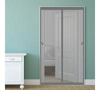 Zanzariera Porta 220 x 220 cm Tenda zanzariera Porta Finestra Rete si Chiude da Sola Zanzariera a calamita per Legno, Ferro, Porte in Alluminio, Grigio