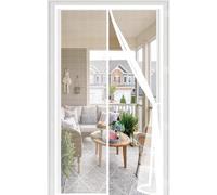 Zanzariera Porta 56 x 202 cm Chiusura Automatica a Calamite, Monta Facilmente, Non Serve Forare, Vostra Dalle Zanzare, Zanzariera Magnetica per Porta Balcone per Balconi, Bianco