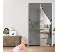 Zanzariera Porta con Telaio 105 x 105 cm, Magnetica, Chiusura Automatica, Senza Foratura, Rete Fine, Zanzariera Magnetica per Portafinestra per Porta Finestra Balcone, Nero
