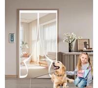 Zanzariera Porta con Telaio 155 x 185 cm, Magnetica, Chiusura Automatica, Senza Foratura, Rete Fine, Zanzariera per Porta per Porte, Varie Taglie, Bianco