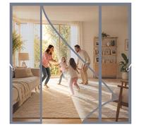 Zanzariera Porta Doppia Grigio 200x230cm e robusto progettato per durare tutta l’estate e oltre Per soggiorno, balcone camera