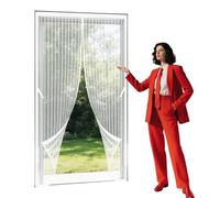 Zanzariera Porta Finestra 108 x 222 cm con Chiusura Automatica Tende Antizanzare Resistente Traspirante per Porte Del Balcone, Delle Finestre, Delle Terrazze, Bianco