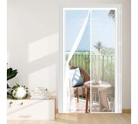 Zanzariera Porta Finestra 120 x 185 cm Chiusura Automatica a Calamite, Monta Facilmente, Non Serve Forare, Vostra Dalle Zanzare Laterale Tenda di Mosca Tenda per Cortile, Bianco