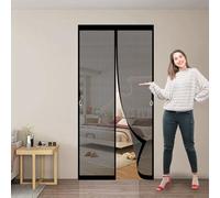 Zanzariera Porta Finestra 120 x 207 cm Zanzariere Porte Chiusura Automatica, Facile da Installare Zanzariera con Magneti per Porte per da Balcone, Cantine, Terrazze, Nero
