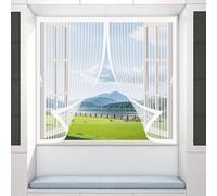 Zanzariera Porta Finestra 191 x 114 cm, Magnetica, Chiusura Automatica, Senza Foratura, Rete Fine, Trasparente Tenda Magnetica per Porte, Varie Taglie, Bianco