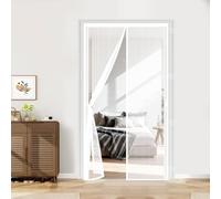 Zanzariera Porta Finestra 47 x 232 cm Chiusura Automatica a Calamite, Monta Facilmente, Non Serve Forare, Vostra Dalle Zanzare Tenda Totalmente Magnetica per Soggiorno, Bianco
