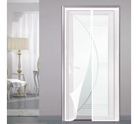Zanzariera Porta Finestra 50 x 135 cm Chiusura Automatica Traspirante Facile da Installare Anti Zanzare Insetti Tenda Zanzariera Magnetica Finestra per Balcone Soggiorno, Bianco