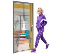 Zanzariera Porta Finestra 71 x 223 cm Si Chiude da Sola Fliegengitter Balkontür Magnet Resistente Traspirante per Porte Del Balcone, Delle Finestre, Delle Terrazze, Grigio