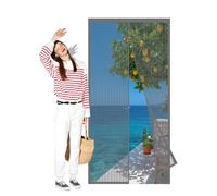 Zanzariera Porta Finestra 77 x 277 cm Tenda Zanzariera a Strisce Facile da Installarepeper Chiusura Automatica per Porte Finestre Balcone Soggiorno, Grigio