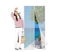 Zanzariera Porta Finestra 77 x 295 cm Tenda Zanzariera a Strisce Facile da Installarepeper Chiusura Automatica per Porte Finestre Balcone Soggiorno, Bianco