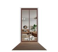 Zanzariera Porta Finestra 85 x 230 cm Chiusura Automatica Zanzariera Con Magneti Per Porte Non Accorciabile Per Porte Da Balcone Terrazze, Marrone