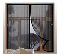 Zanzariera Porta Finestra 95 x 135 cm Chiusura Automatica Traspirante Facile da Installare Anti Zanzare Insetti Tenda Zanzariera Magnetica per Porta per Porte e Finestre, Nero