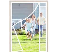 Zanzariera Porta Finestra Alluminio 265x280cm Bianco con Magneti Prevent flying into foreign objects per Bambini E Animali Domestici