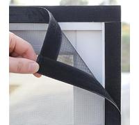 Zanzariera Porta Finestra in Acciaio Inox, Rete Protezione Gatti Balcone Resistente e Robusto, Rete per Zanzariere Trasparente Rimovibile (Color : Gray Mesh Black Frame, Size : 110x140cm)