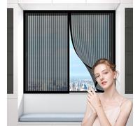 Zanzariera Porta Finestra Magnetica 48 x 130 cm, Antivento Isolamento Insonorizzazione Freddo, Magnetica Tenda Isolante Termico per Porte, Zanzariera a Tenda, per Tutte Le Porte e Finestre, Nero