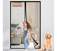 Zanzariera Porta Finestra Nero, Zanzariere Magnetiche per Porte Finestre, Close automaticamente, Zanzariera Magnetica Porta Finestra Facile da Installare Senza Perforazione (90X210 CM)