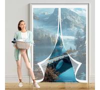 Zanzariera Porta Magnetica 118 x 210 cm, Magnetica, Chiusura Automatica, Senza Foratura, Rete Fine, Zanzariera per Finestre Piccole per Porte, Varie Taglie, Bianco
