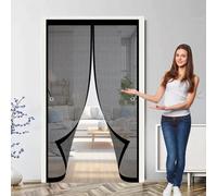 Zanzariera Porta Magnetica 120 x 140 cm, Anti-Zanzare, Anti-Insetti, Rete Ultra-Fine, Installazione Facile, Zanzariera per Porta per Porte, Varie Taglie, Nero