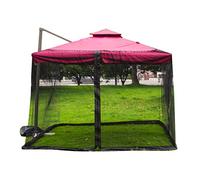 Zanzariera portatile per esterni, 3 x 3 m, per ombrelloni da giardino e gazebo, protezione a baldacchino, colore nero, ideale per patio e cortile
