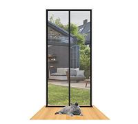 Zanzariera rinforzata per gatti, in rete spessa, resistente ai gatti, con chiusura a cerniera, per soggiorno, cucina, camera da letto, nero, 95 x 220 cm