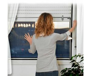 Zanzariera sale e scende con tapparella - bianca 130x160 rete plisse'