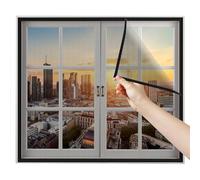 Zanzariera Scorrevole Autoadesivo 120x130cm Nero Zanzariera Fissa Tende Antizanzare Zanzariere per Finestra