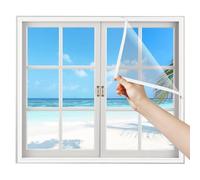 Zanzariera Scorrevole Porta Finestra Trasparente 80x100cm Bianco Balcone Con Telaio per Porte finestra finestre fino