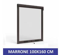 ZANZARIERA SKERMOLINE A RULLO RIDUCIBILE ARIES 100X160CM MARRONE VERTICALE 07175