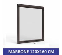 ZANZARIERA SKERMOLINE A RULLO RIDUCIBILE ARIES 120X160CM MARRONE VERTICALE 07177
