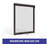 ZANZARIERA SKERMOLINE A RULLO RIDUCIBILE VERTICALE ARIES 80X160CM MARRONE 07173