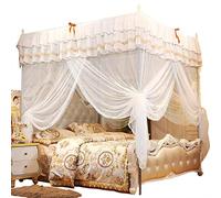 Zanzariera, Tenda da letto di Lusso Principessa Quattro pali d'angolo Tenda da letto a baldacchino Rete zanzariera biancheria da letto Tre aperture laterali Design (L)