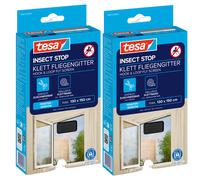 Zanzariera TESA per finestra, rete per finestre, nastro in velcro, nera, 1,3 x 1