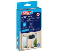 Zanzariera TESA per finestra, rete per finestre, nastro in velcro, nera, 1,3 x 1