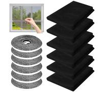 Zanzariera Universale per Finestra, 6 Pezzi Rete per Zanzariera Adesiva, con 6 Nastri Autoadesivi Regolabile, Anti Zanzariera, Zanzariera a Prova di Insetti, Protegge La Famiglia Dagli Insetti