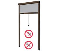 Zanzariera Verticale a Rullo Riducibile, Kit Fai da Te, Vari Colori e Misure, Installazione Senza Viti, Montaggio ad Espansione (Marrone, 120x250)