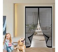 Zanzariere a Calamita 105 x 105 cm, Magnetica, Chiusura Automatica, Senza Foratura, Rete Fine, Zanzariera Magnetica per Porte Finestre per Porte, Varie Taglie, Nero