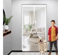Zanzariere a Calamita 105 x 135 cm, Magnetica, Chiusura Automatica, Senza Foratura, Rete Fine, Zanzariere Magnetiche per Porta per Porta Finestra Balcone, Bianco