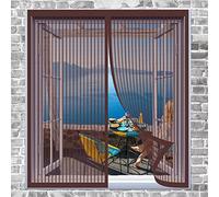 Zanzariere A Calamita Per Finestre 105 x 110 cm Resistente Alle Intemperie Rete Si Chiude Da Sola Totalmente Magnetica Tende Zanzariera Porta Finestra, Marrone
