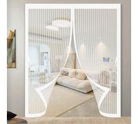 Zanzariere a Calamita per Finestre 79 x 151 cm, Anti-Zanzare, Anti-Insetti, Rete Ultra-Fine, Installazione Facile, Zanzariera Porta Tenda per Porte, Varie Taglie, Bianco