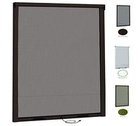 Zanzariere A Rullo Per Porta Finestre Kit Zanzariera Avvolgibile Riducibile E regolabile In Alluminio Verniciato Fai Da Te Istruzioni e Accessori Inclusi (80X170 cassonetto 3 cm, Marrone)