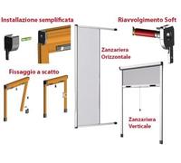 ZANZARIERE A RULLO STOP INSET CM.120X250 ZANZARIERA COLORI BIANCO E MARRONE