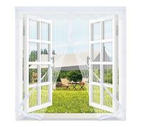 Zanzariere Magnetica per Finestre,80x185cm Tenda Zanzariere Magnetiche per Porte Finestre,Magneti Rete Anti Zanzare Insetti Traspirante,Facile da Installare Zanzariere Adesive per Finestre